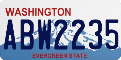 WA license plate ABW2235