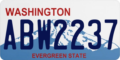 WA license plate ABW2237