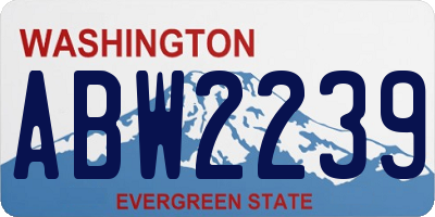 WA license plate ABW2239