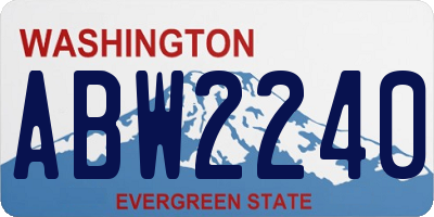 WA license plate ABW2240