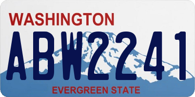 WA license plate ABW2241