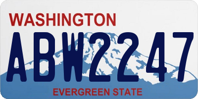 WA license plate ABW2247