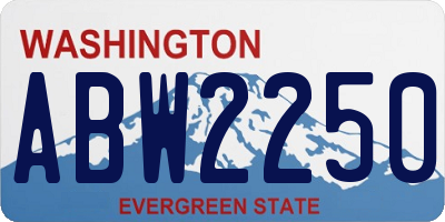 WA license plate ABW2250