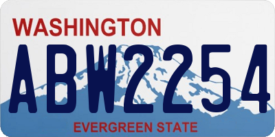 WA license plate ABW2254