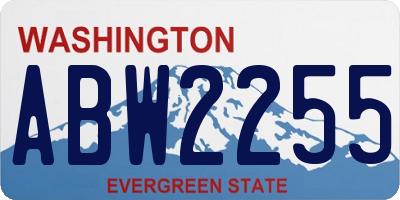 WA license plate ABW2255