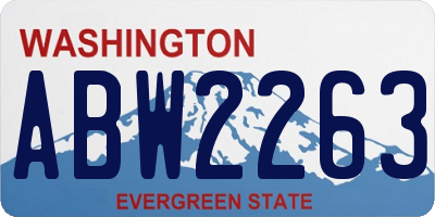 WA license plate ABW2263