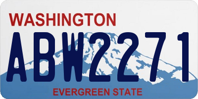 WA license plate ABW2271