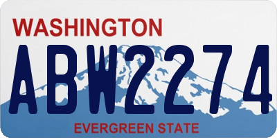 WA license plate ABW2274