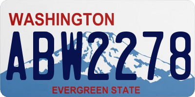 WA license plate ABW2278