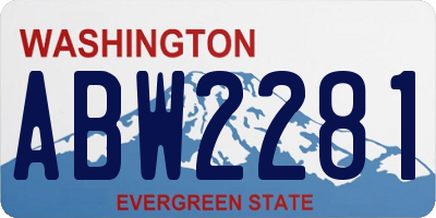 WA license plate ABW2281
