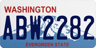 WA license plate ABW2282