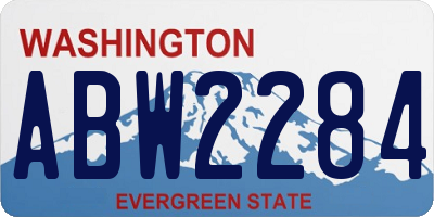WA license plate ABW2284