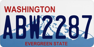WA license plate ABW2287