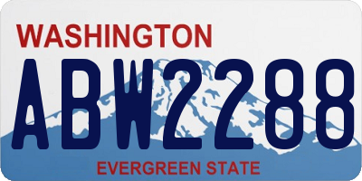 WA license plate ABW2288