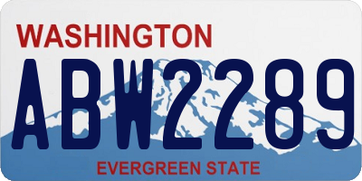 WA license plate ABW2289