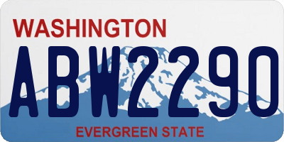 WA license plate ABW2290