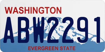 WA license plate ABW2291