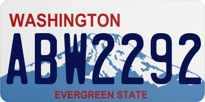 WA license plate ABW2292
