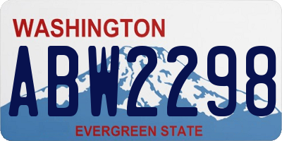 WA license plate ABW2298