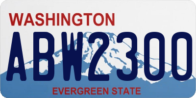 WA license plate ABW2300