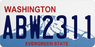 WA license plate ABW2311