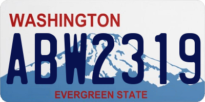 WA license plate ABW2319