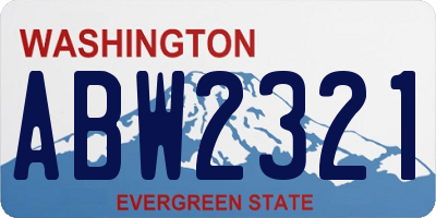 WA license plate ABW2321