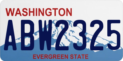 WA license plate ABW2325