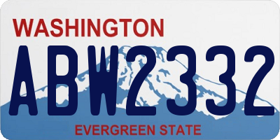 WA license plate ABW2332