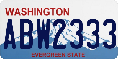 WA license plate ABW2333