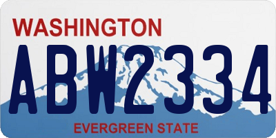 WA license plate ABW2334