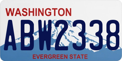 WA license plate ABW2338