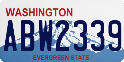 WA license plate ABW2339