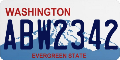 WA license plate ABW2342