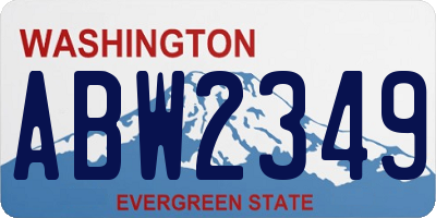 WA license plate ABW2349