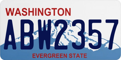WA license plate ABW2357
