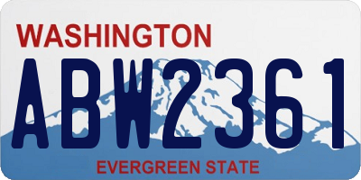 WA license plate ABW2361