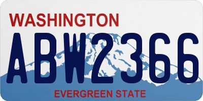 WA license plate ABW2366