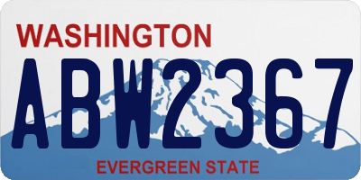 WA license plate ABW2367