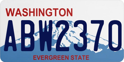WA license plate ABW2370