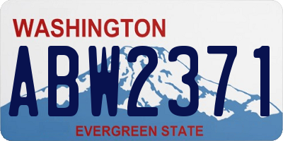 WA license plate ABW2371