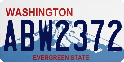 WA license plate ABW2372