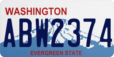 WA license plate ABW2374