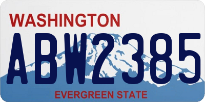 WA license plate ABW2385