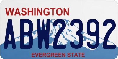 WA license plate ABW2392