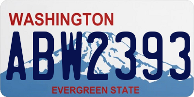 WA license plate ABW2393