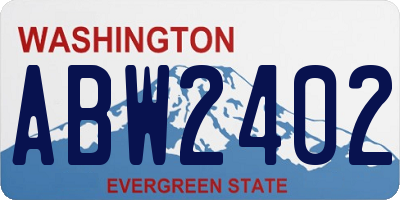 WA license plate ABW2402