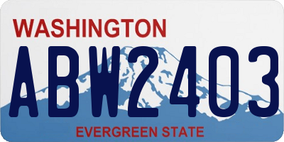 WA license plate ABW2403
