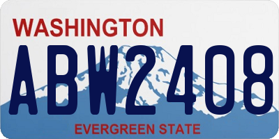 WA license plate ABW2408