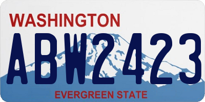 WA license plate ABW2423
